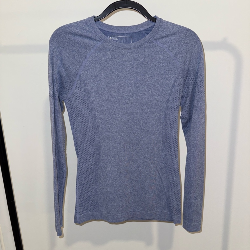 Figs Women’s Heather Ocean Mist Salta Seamless Long sleeve Underscrub